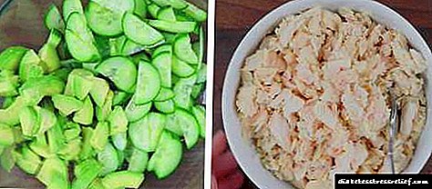 Limon və sarımsaq sarğı ilə tuna və avokado salatı